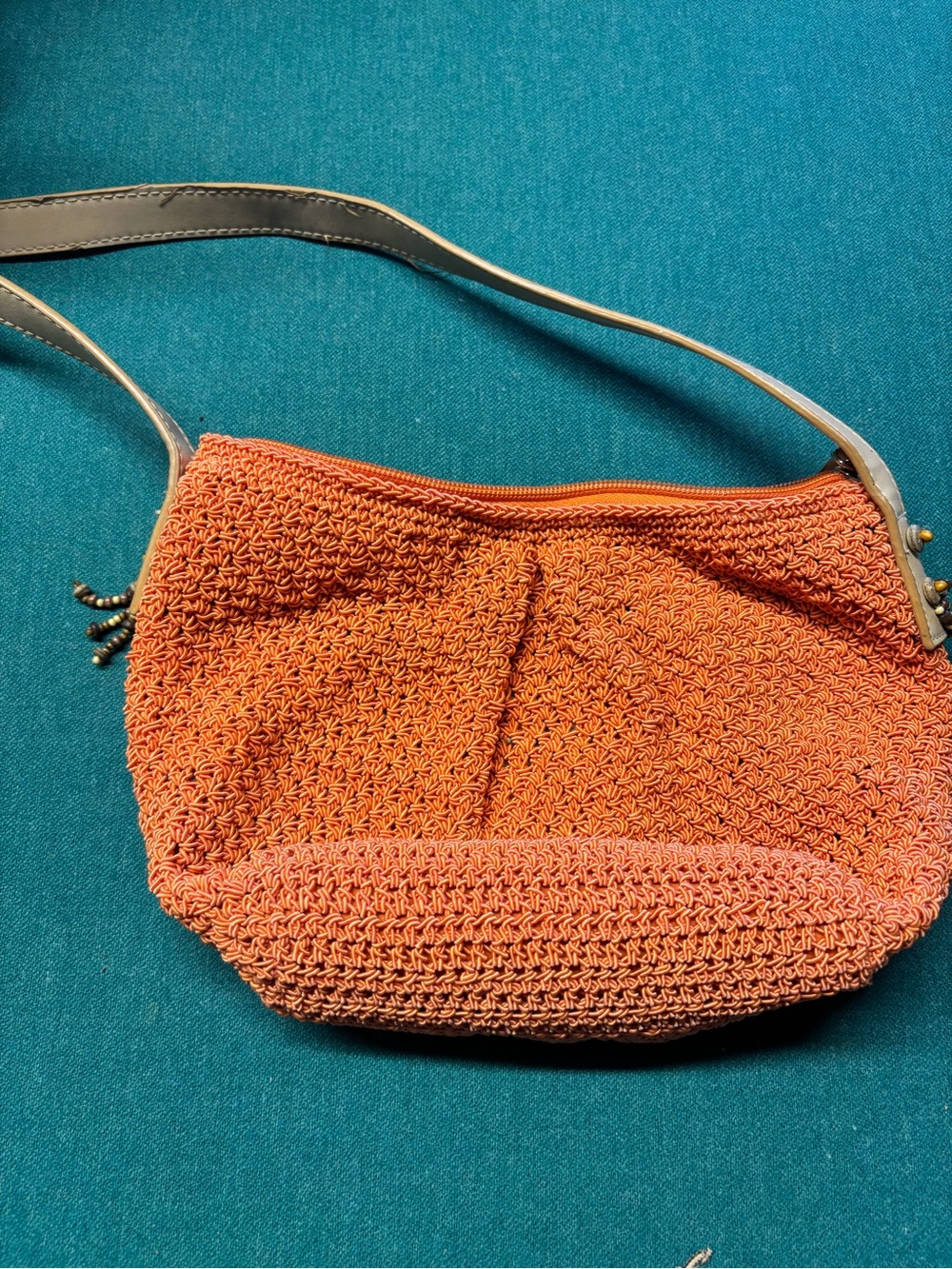 Elka Woven Orange Shoulder Bag
